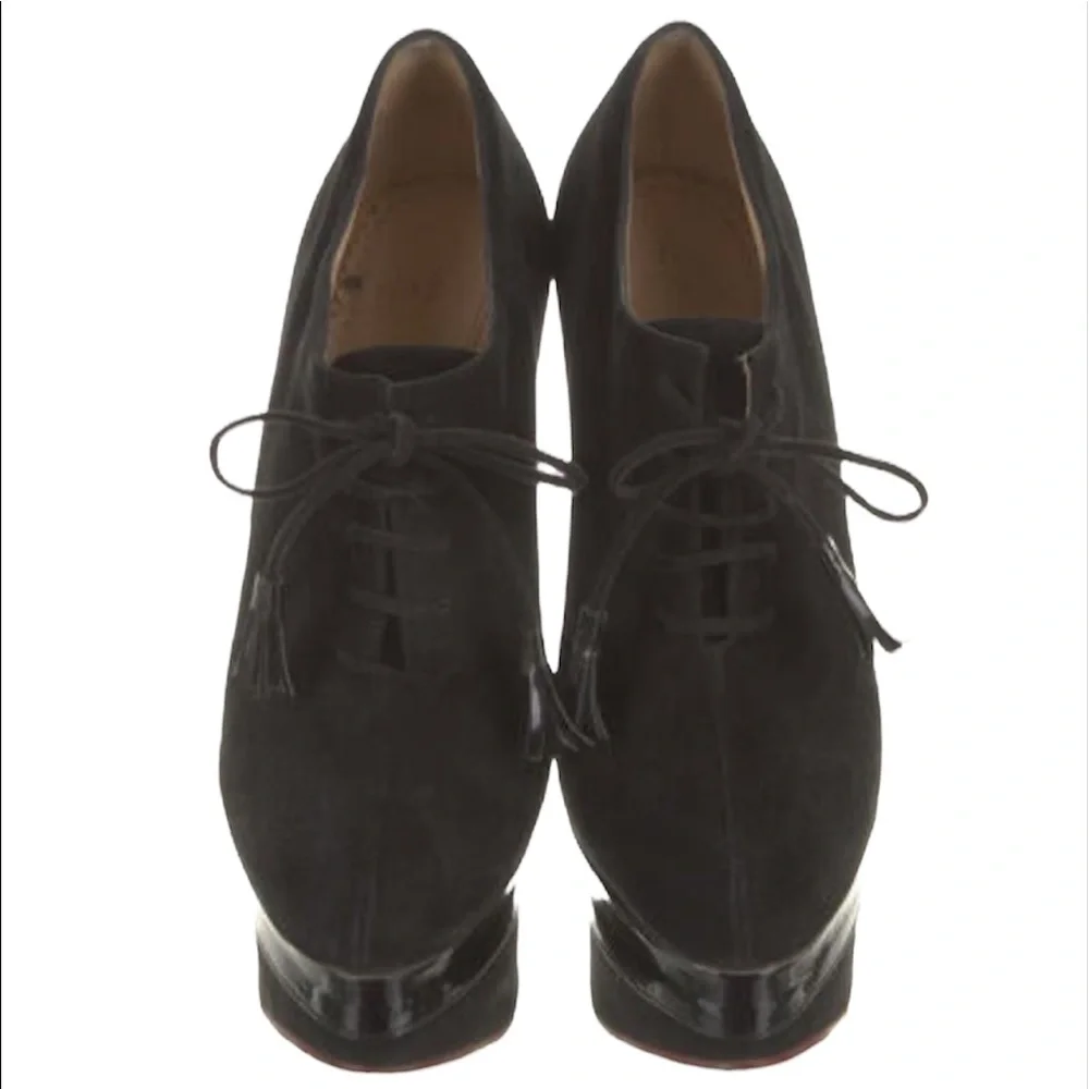 Charlotte Olympia Dark Academia Wednesday Adams Martha Wedge Oxfords